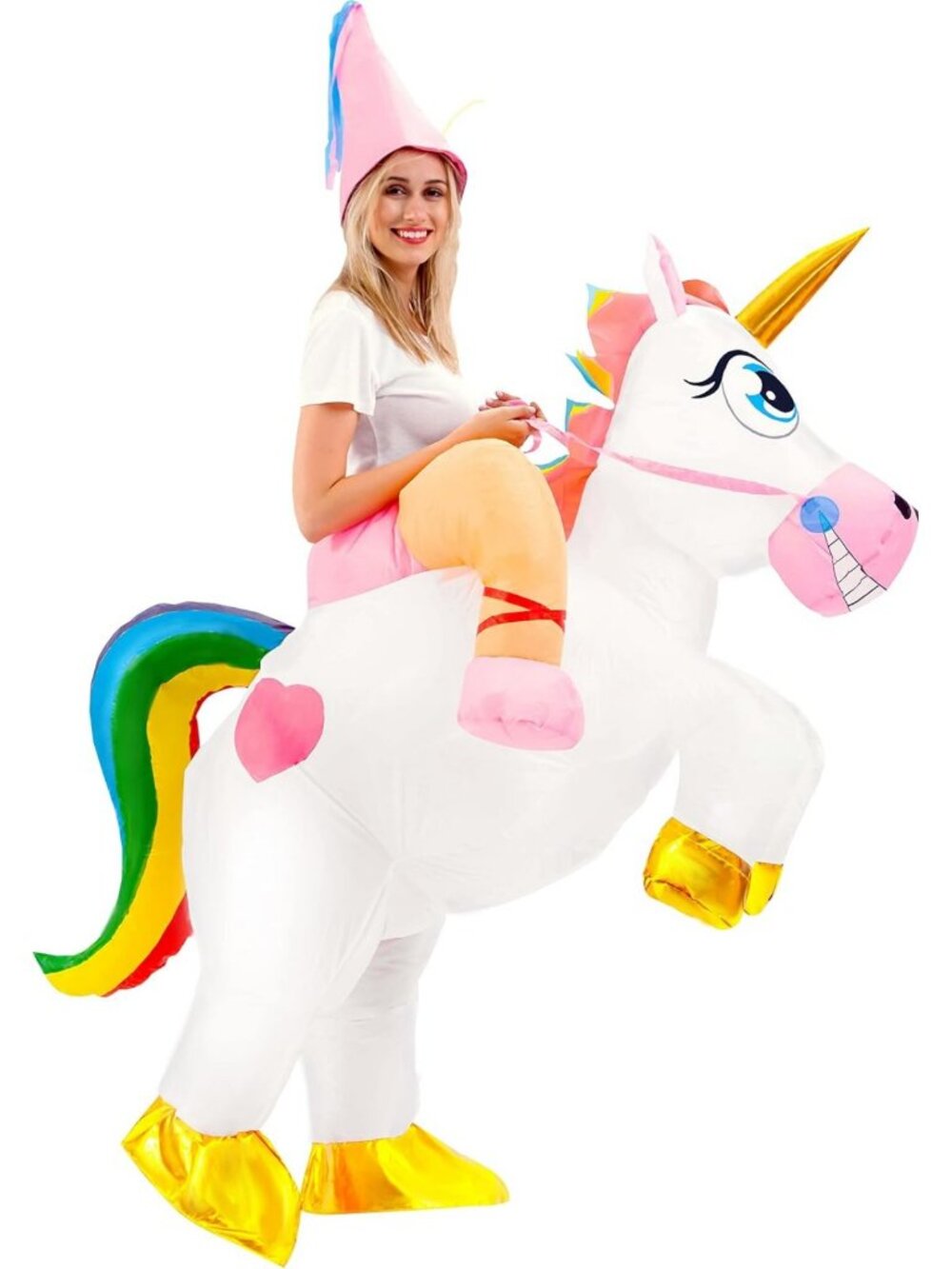 Adult Inflatable Unicorn Costume - Fun Halloween Blow-Up Suit for Cosplay